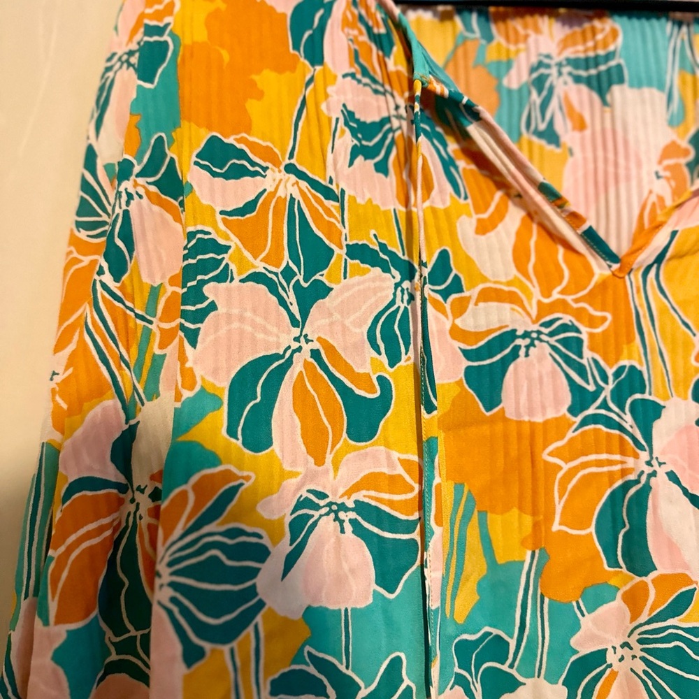 Tropical lightweight boho blouse XL
